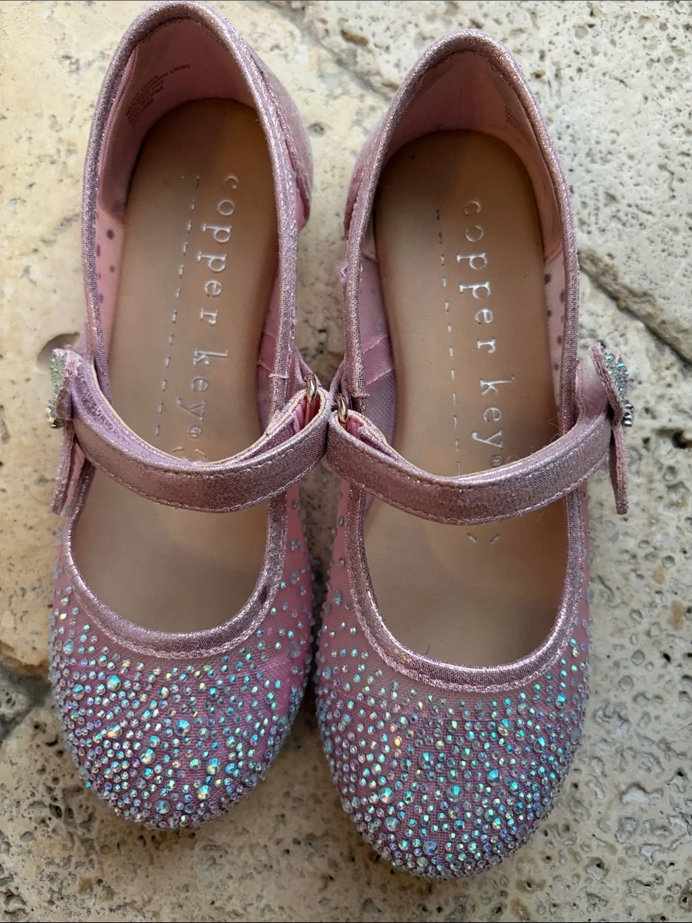 Copper Key Girls' Pink Glitter Mary Jane Shoes